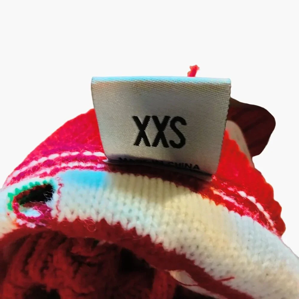 The Worthy Dog Christmas Sweater Red Green Stripes Santa XX Small